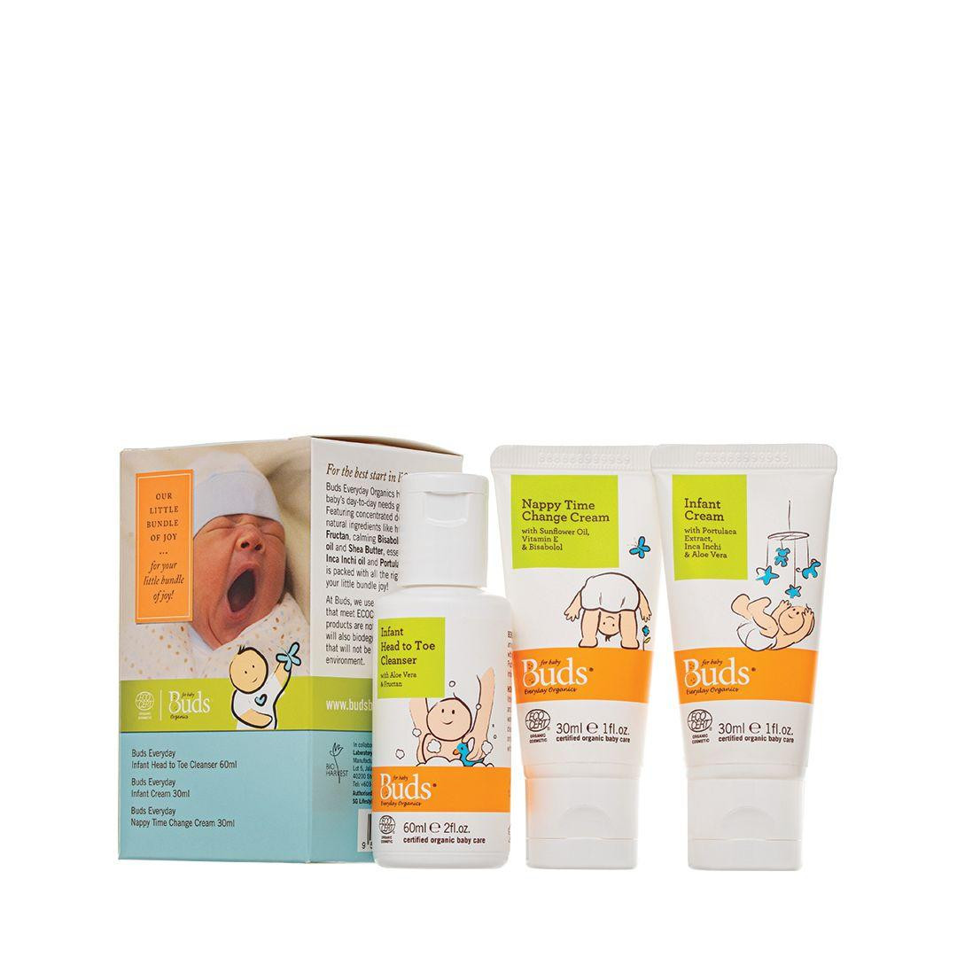 STARTER KIT ( Infant Head to Toe Cleanser 60ml +  Infant Cream 30ml +  Nappy Time Change Cream 30ml)