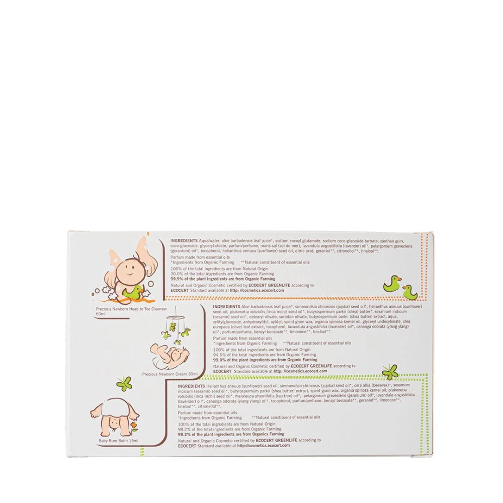 Starter Kit ( Precious Newborn Head To Toe Cleanser 60ml +  Precious Newborn Cream 30ml +  Baby Bum Balm 15ml)
