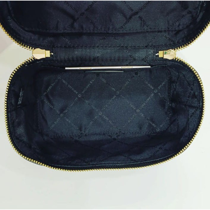 MICHAEL MICHAEL KORS JET SET ITEM MIRELLA SMALL LOGO JACQUARD TOILETRY POUCH