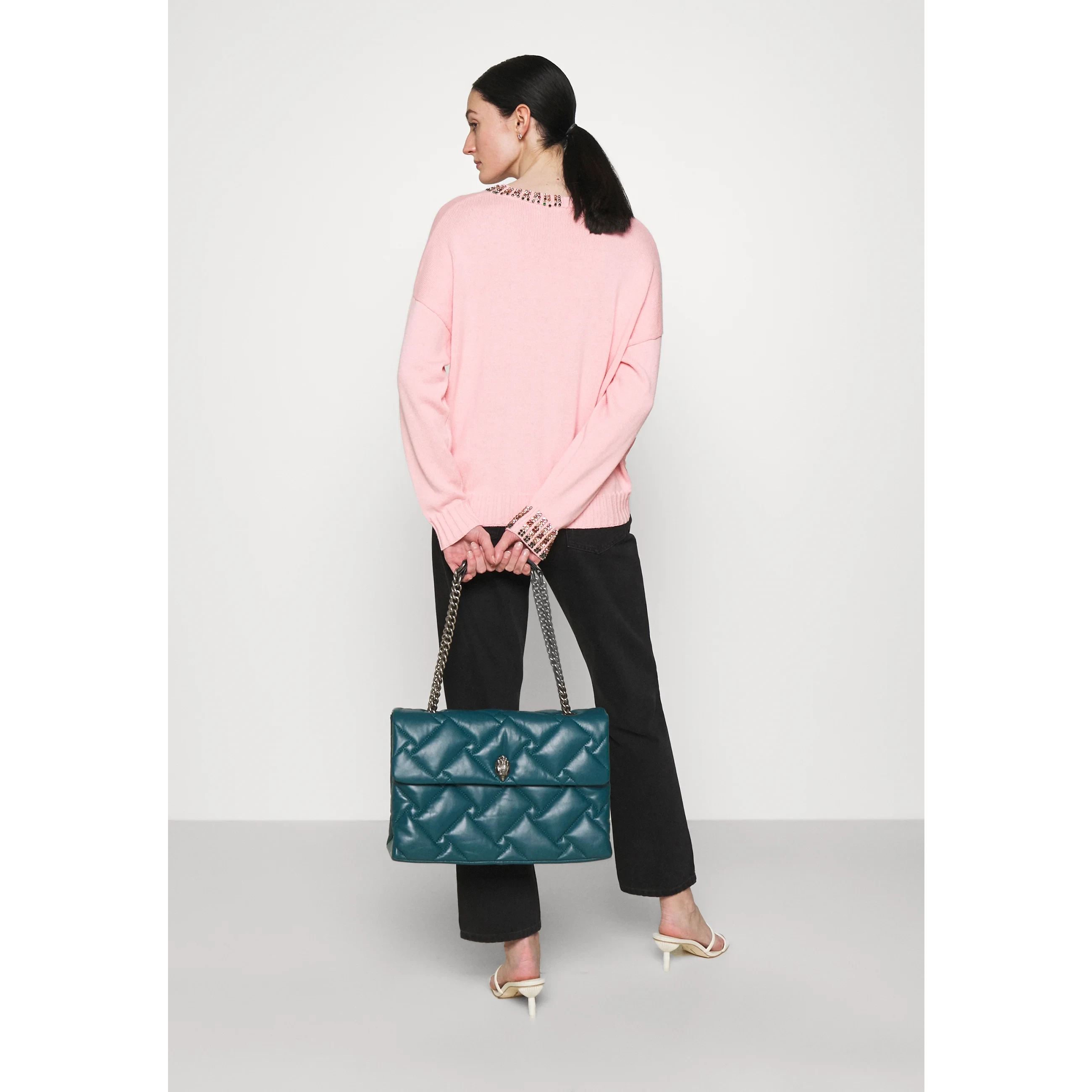 KURT GEIGER LONDON KENSINGTON SOFT QUILTED XXL CHAIN SHOULDER BAG