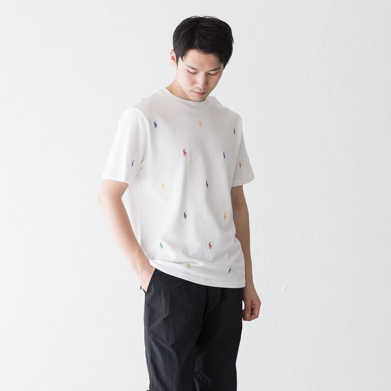 RALPH LAUREN POLO MENS SMALL PONY MULTI ALL OVER MESH COTTON TEE