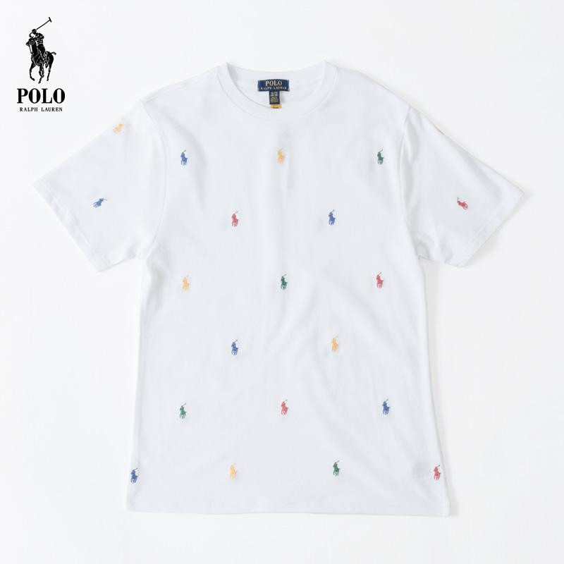 RALPH LAUREN POLO MENS SMALL PONY MULTI ALL OVER MESH COTTON TEE
