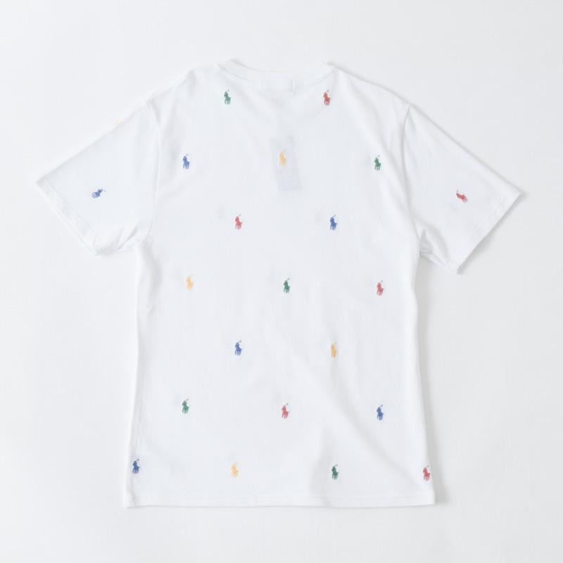 RALPH LAUREN POLO MENS SMALL PONY MULTI ALL OVER MESH COTTON TEE