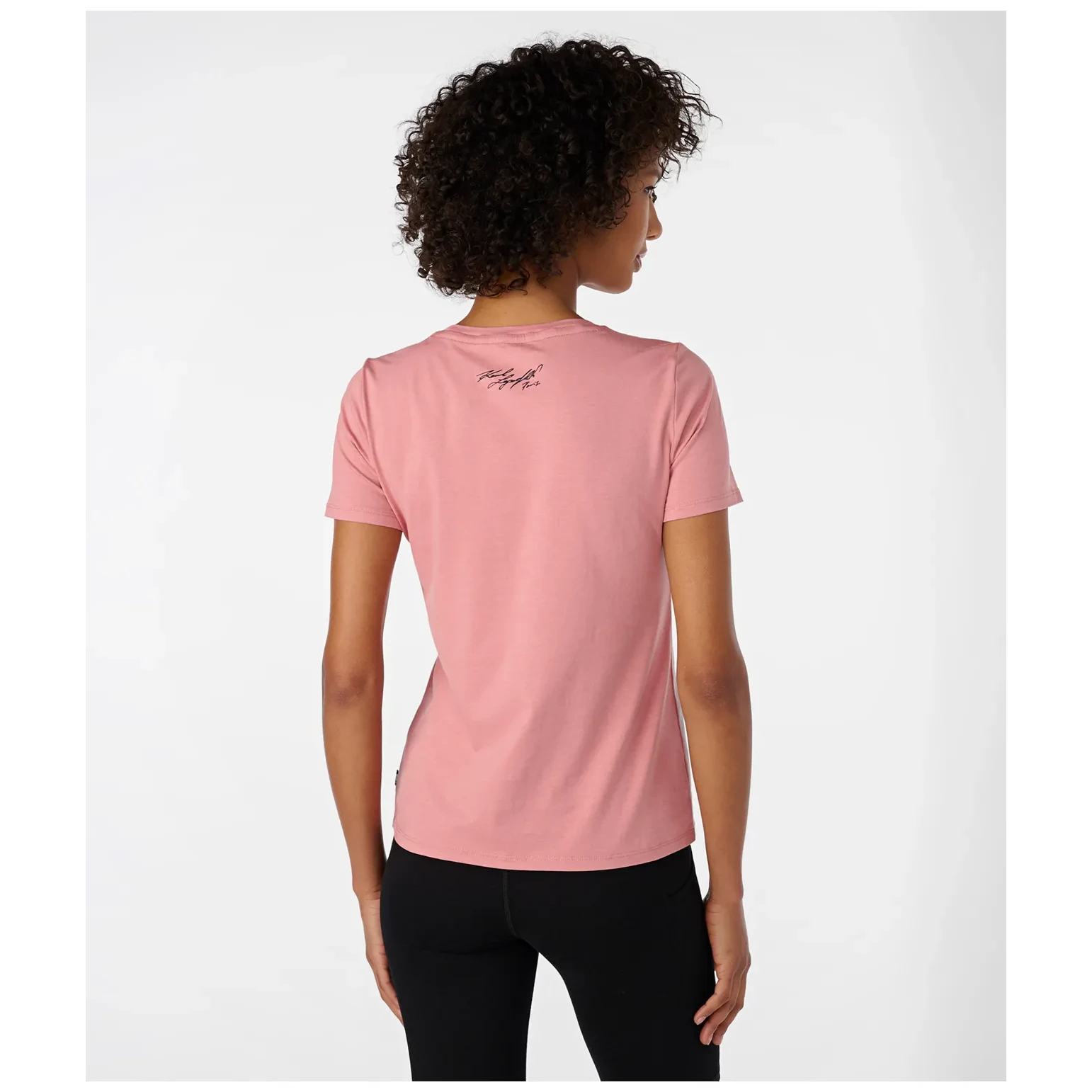 KARL LAGERFELD PARIS WOMEN'S EMBELLISHED LAYERED LOGO LENDS CHIC KARL STYLE T-SHIRT