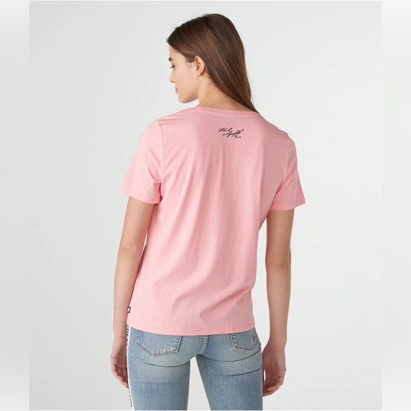 KARL LAGERFELD PARIS WOMEN'S EMBELLISHED LAYERED LOGO LENDS CHIC KARL STYLE T-SHIRT