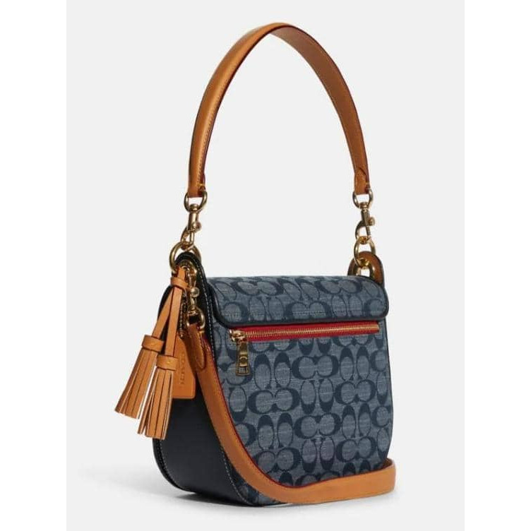 ORIGINAL COACH KLEO SHOULDER BAG 23 IN SIGNATURE CHAMBRAY DENIM MULTI