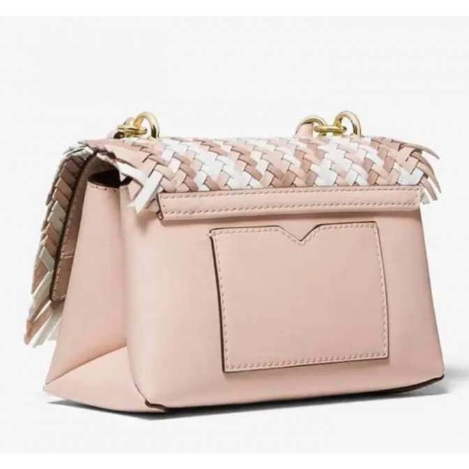 MICHAEL MICHAEL KORS CECE WOVEN EXTRA-SMALL LEATHER CROSSBODY BAG