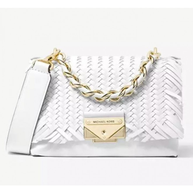 MICHAEL MICHAEL KORS CECE WOVEN EXTRA-SMALL LEATHER CROSSBODY BAG