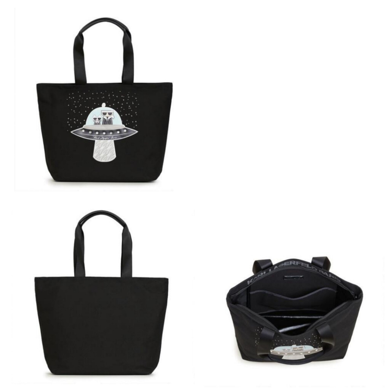 KARL LAGERFELD PARIS KRISTEN ICONIC AMOUR ZIPPER CANVAS TOTE